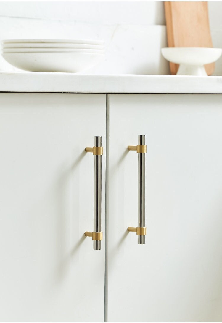 Silver minimalist Cabinet Pulls, modern Drawer Pulls Knobs Handles, stainless steel Dresser Knobs handle, modern Furniture Hardware