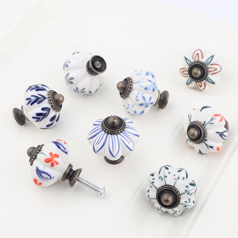 Vintage Cupboard Handles Knobs, Rustic handles knob, Flower Cabinet Door Handles drawer Knobs and Pulls furniture Handles cabinet Hardware