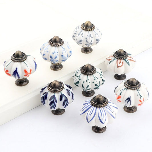 Vintage Cupboard Handles Knobs, Rustic handles knob, Flower Cabinet Door Handles drawer Knobs and Pulls furniture Handles cabinet Hardware