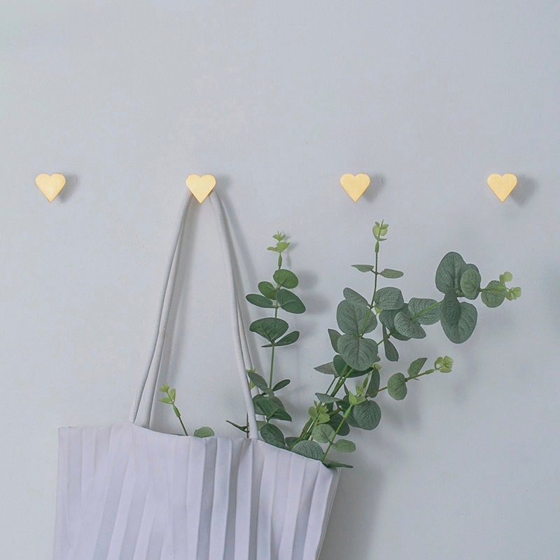 Love Shape Wall Hooks, Brushed brass Knobs, Dresser Knobs Drawer Knobs Pulls, Wall Hook Coat Hangers Rack, Bathroom Handle Knob