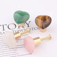 Nature Tiger Eye Single Knobs, Heart Shape Dresser Knobs, Rose quartz diy drawer pulls , Wardrobe Handle, Cabinet Knobs , furniture hardware
