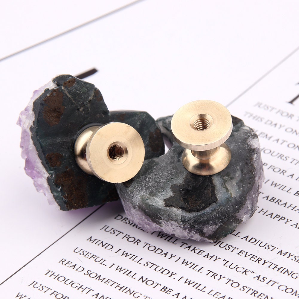 Natural Amethyst Drawer Knobs, White Crystal Dresser Knobs, diy drawer pulls , Wardrobe Handle, Cabinet Knobs, furniture hardware
