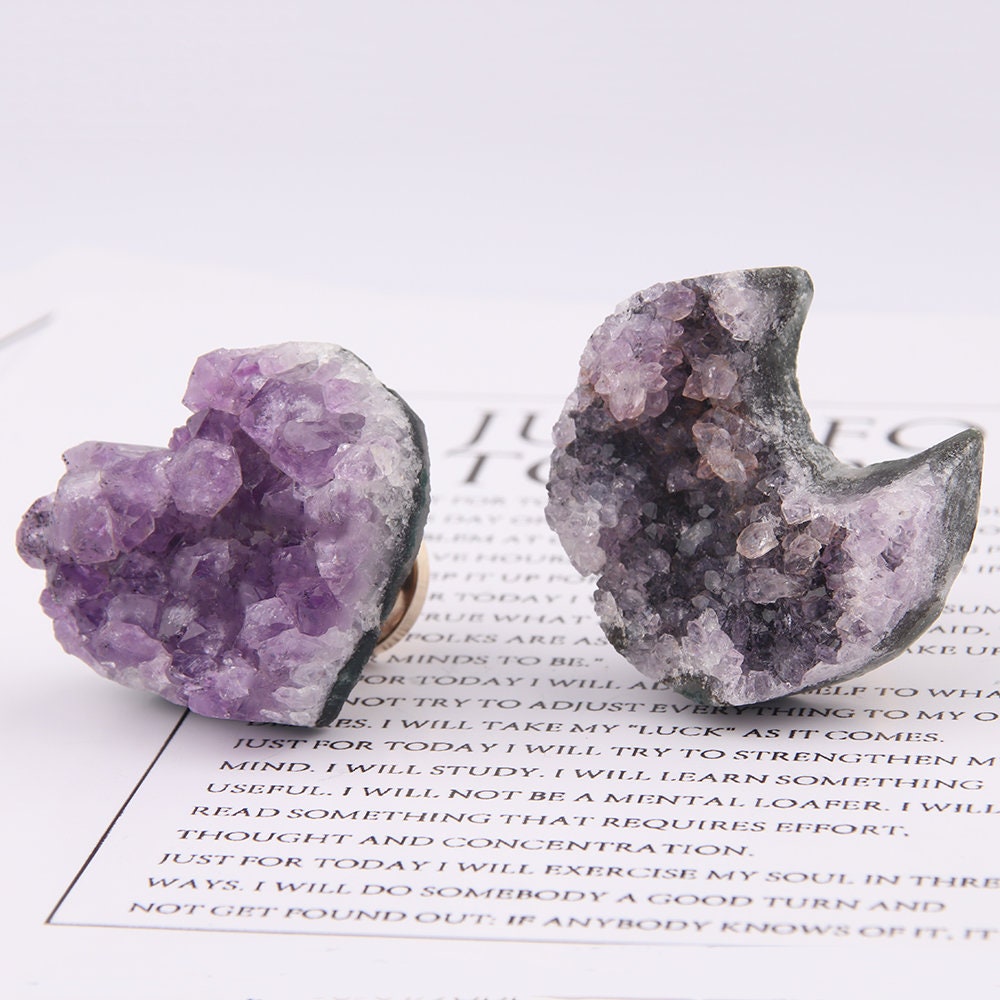 Natural Amethyst Drawer Knobs, White Crystal Dresser Knobs, diy drawer pulls , Wardrobe Handle, Cabinet Knobs, furniture hardware