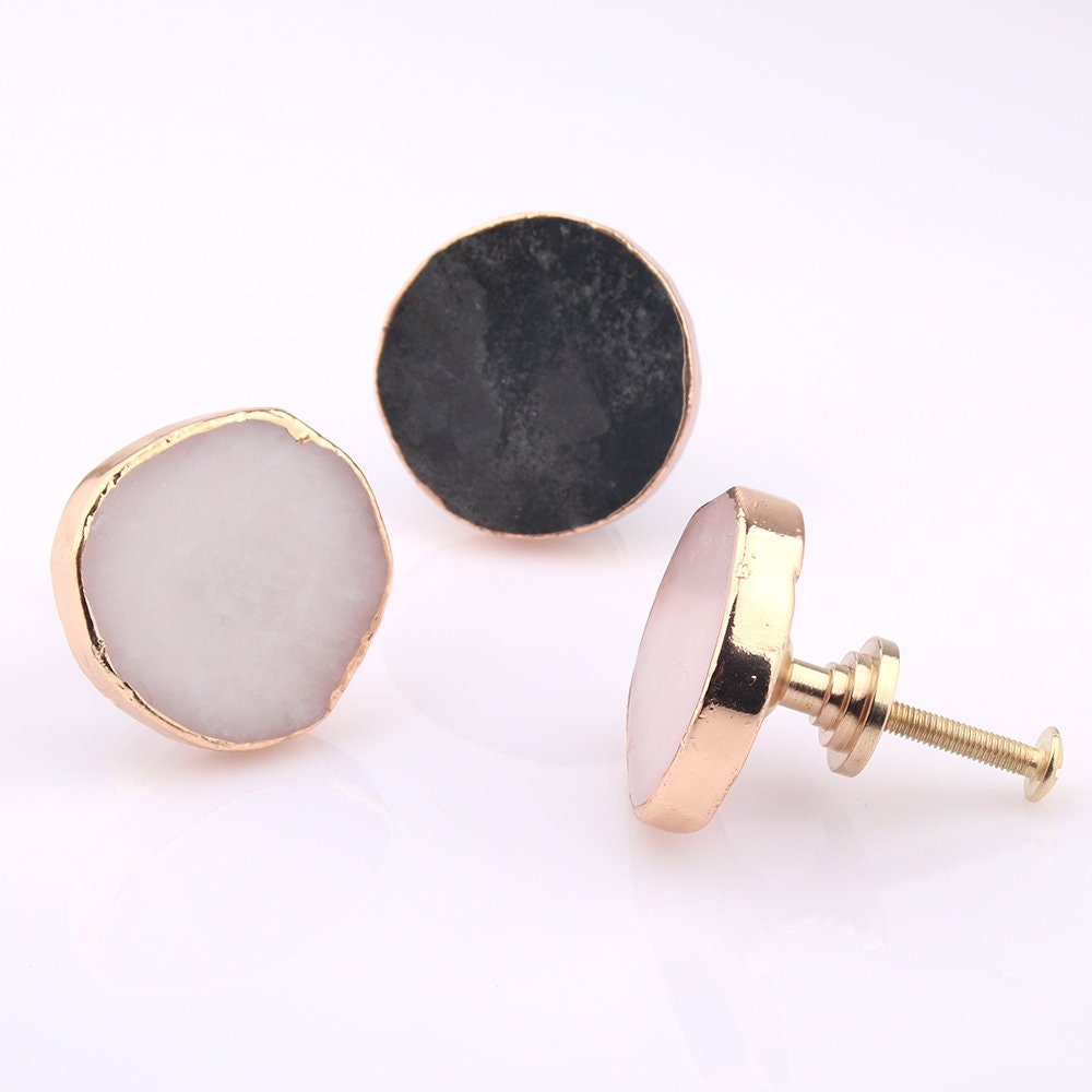 Natural Frosted Obsidian Knobs, Gold Foil Drawer Knobs, diy drawer pulls handle knob, Wardrobe Handle, Cabinet Knobs, furniture hardware