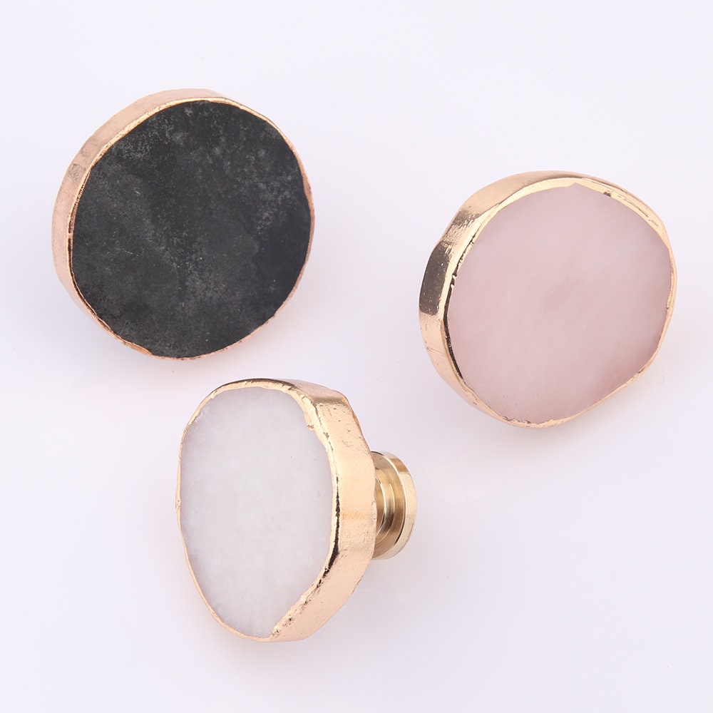 Natural Frosted Obsidian Knobs, Gold Foil Drawer Knobs, diy drawer pulls handle knob, Wardrobe Handle, Cabinet Knobs, furniture hardware