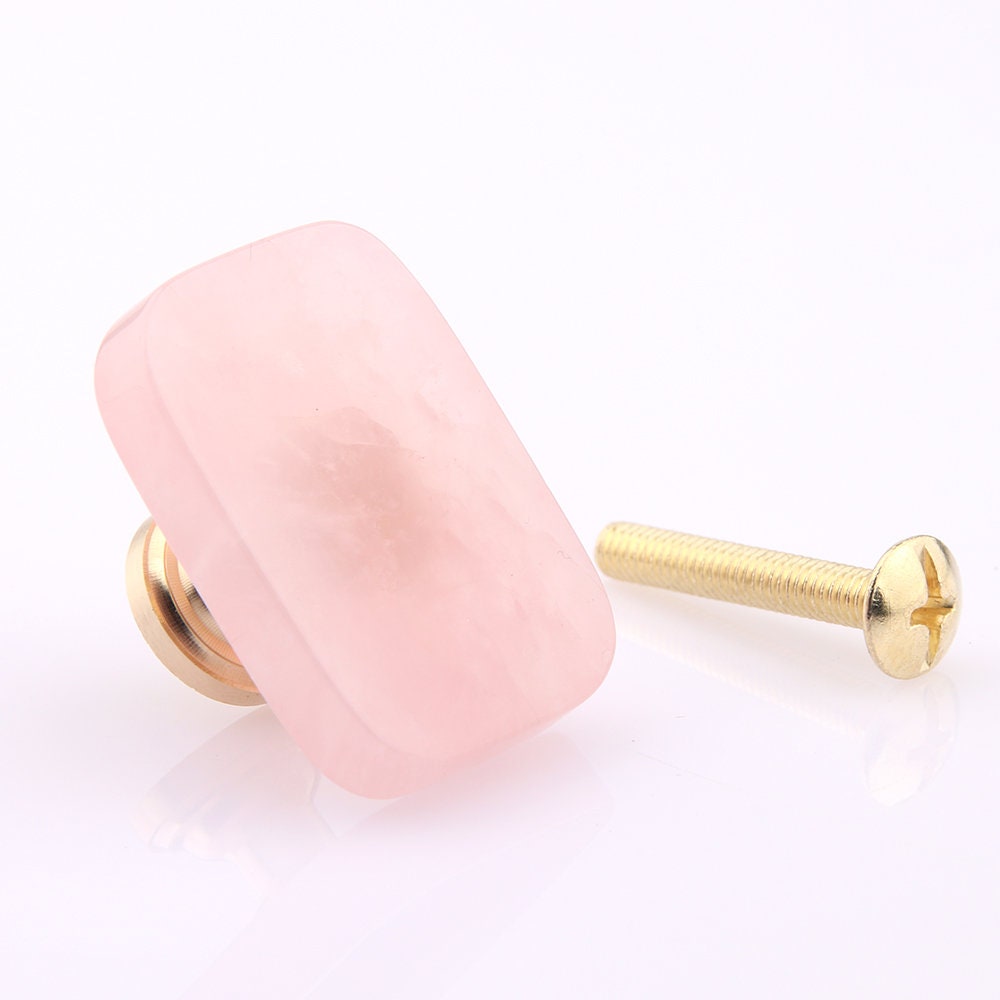 Natural Pink Crystal Single Cabinet Knobs QubicHomeware Natural Pink Crystal Single Cabinet Knobs QubicHomeware