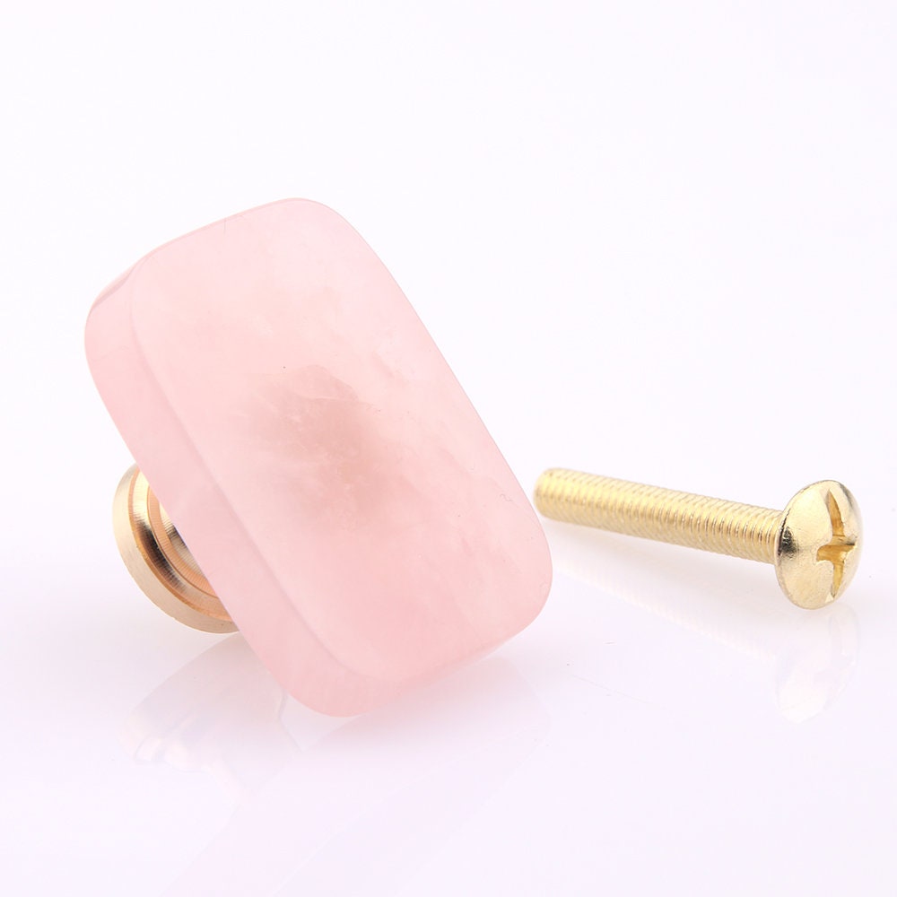 Natural Pink Crystal Single Cabinet Knobs, Minimalism Drawer Knobs, diy drawer pulls handle knob, Wardrobe Handle, furniture hardware