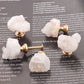 White Crystal with Brass Base Knobs, Crystal bud Handle drawer pulls handle knob, Wardrobe Handle, furniture hardware