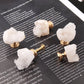 White Crystal with Brass Base Knobs, Crystal bud Handle drawer pulls handle knob, Wardrobe Handle, furniture hardware