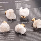 White Crystal with Brass Base Knobs, Crystal bud Handle drawer pulls handle knob, Wardrobe Handle, furniture hardware
