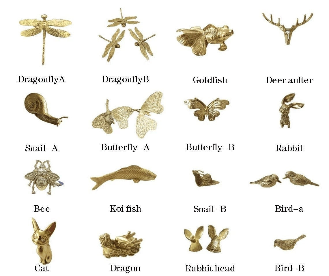 Solid Brass Animals Cabinet Handles Knobs, Art Deco DIY Furniture Handles knobs, Drawer pulls, wardrobe Handle Knob, furniture hardware