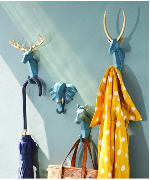 Animal Nordic Wall Hooks, Decorative Coat Hook, Elephant Moose Wall Hook, bag hanger hook, Bedroom Towel Wall Hook Coat Hangers Rack