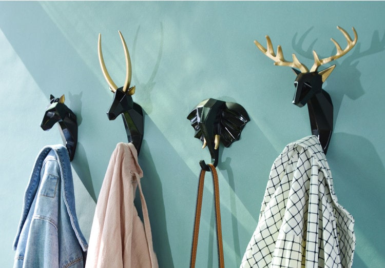 Animal Nordic Wall Hooks, Decorative Coat Hook, Elephant Moose Wall Hook, bag hanger hook, Bedroom Towel Wall Hook Coat Hangers Rack