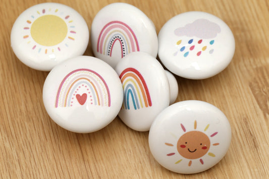 Rainbow nursery drawer Knobs kids room Cabinet Door Handles sun drawer Knobs and Pulls furniture Handles cabinet Hardware