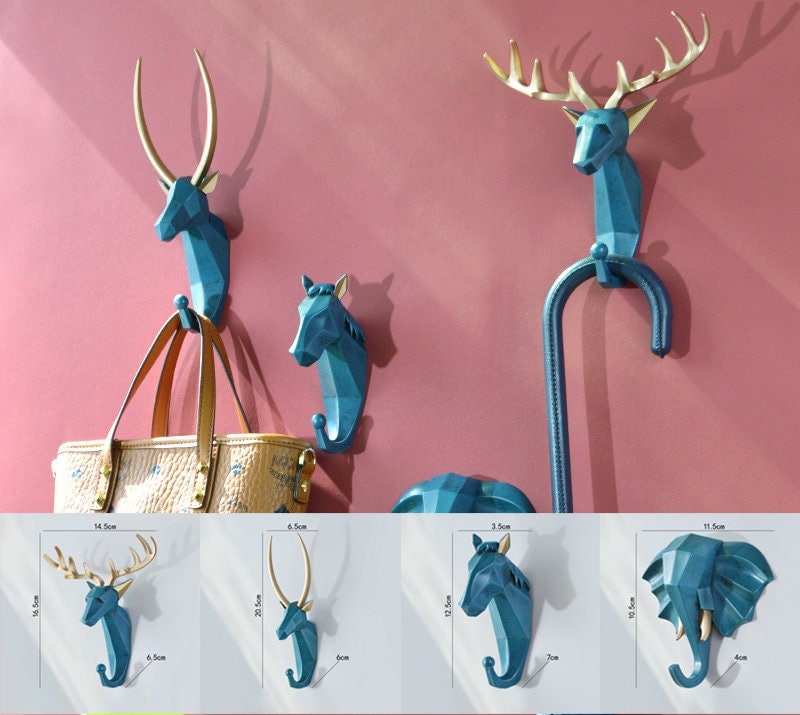 Moose Nordic Wall Hooks, Decorative Coat Hook, Elephant animal Wall Hook, bag hanger hook, Bedroom Towel Wall Hook Coat Hangers Rack