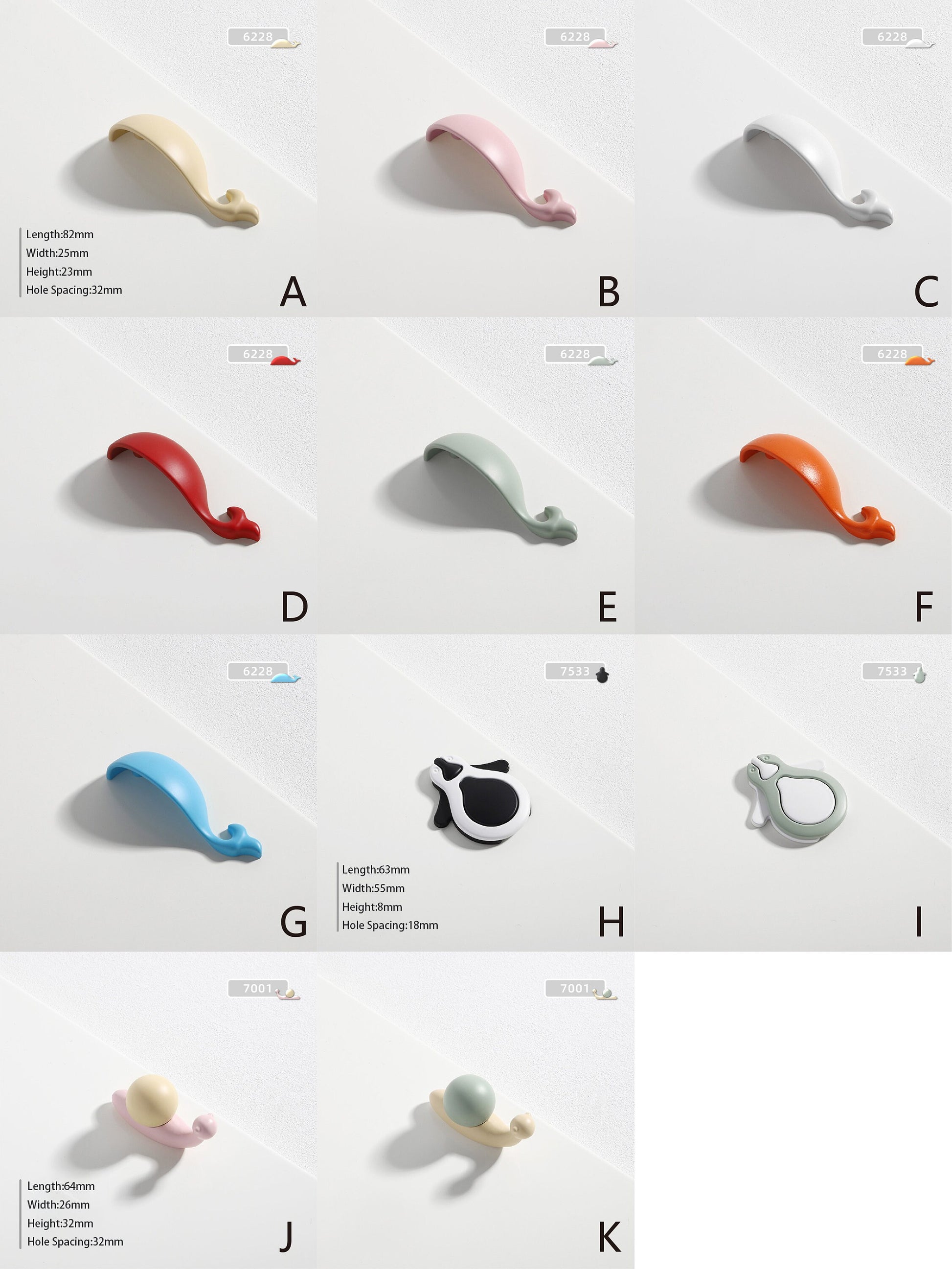 Lovely Snail Kids drawer knobs bedroom Door Handles nursery Cabinet Knobs and Pulls Dresser handle knob furniture Handles cabinet Hardware
