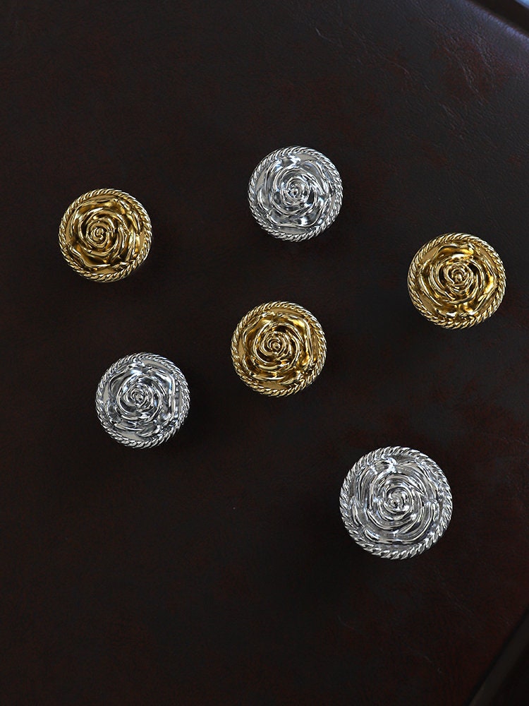 Gold Silver Rose drawer pulls Knobs, decorative art room, wardrobe Knob, Cabinet Knobs Pulls Handles, furniture knobs hardware