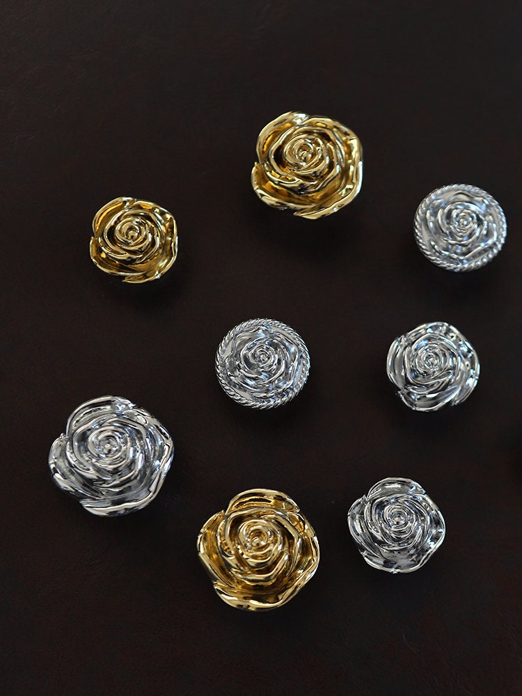 Gold Silver Rose drawer pulls Knobs, decorative art room, wardrobe Knob, Cabinet Knobs Pulls Handles, furniture knobs hardware