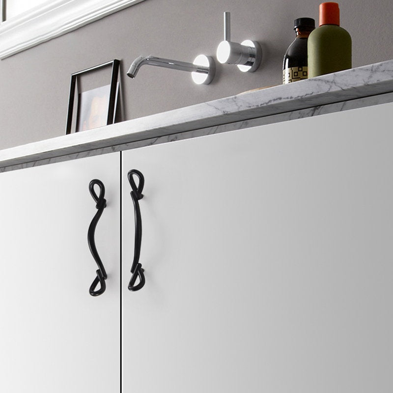 Elegant Black Drawer Knobs Handles Pulls, Black Bow Dresser Knob Pulls, Modern bow Drawer knob, Kitchen Handle knob, Door Pulls Handles