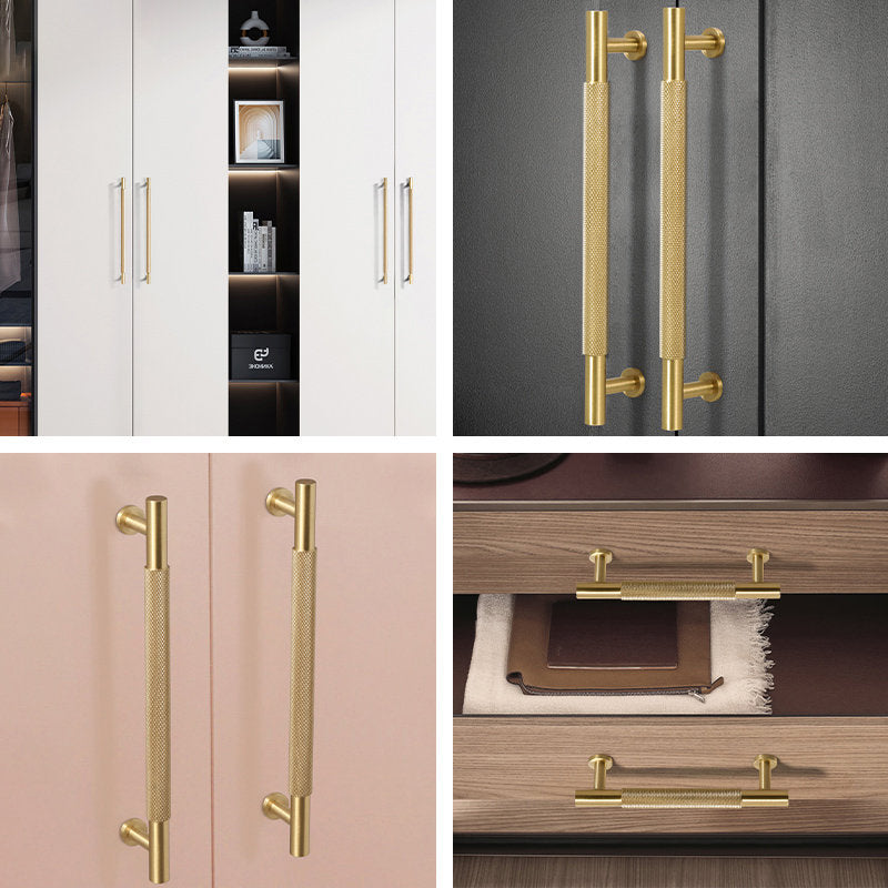 Satin Brass Door Handles, Knurled Cabinet Handles Pull, Modern Brass Drawer Pulls Knobs Handles, Wardrobe Knobs handle, Furniture Hardware