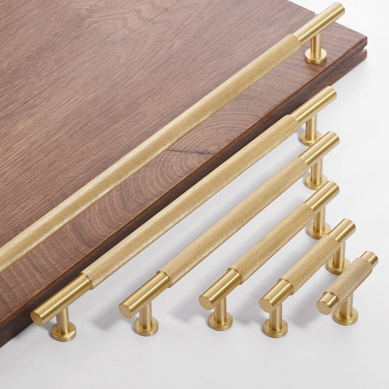 High quality Knurled Cabinet Handles Pull, Dresser Handle knob, Satin Brass Door Handles, Wardrobe cupboard Knobs handle, Furniture Hardware