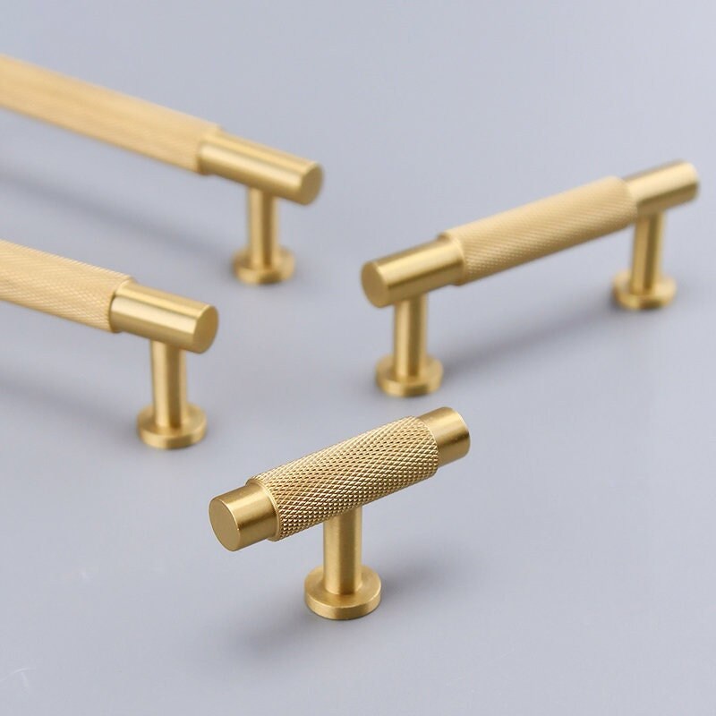 High quality Knurled Cabinet Handles Pull, Dresser Handle knob, Satin Brass Door Handles, Wardrobe cupboard Knobs handle, Furniture Hardware