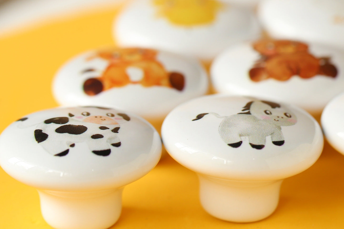 Baby animal nursery Ceramics round knobs, Kids Room Cabinet Drawer Handles,Cartoon dog drawer Knobs Pulls,furniture Handles cabinet Hardware