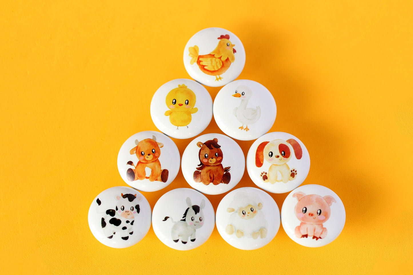 Baby animal nursery Ceramics round knobs, Kids Room Cabinet Drawer Handles,Cartoon dog drawer Knobs Pulls,furniture Handles cabinet Hardware