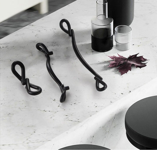Elegant Black Drawer Knobs Handles Pulls, Black Bow Dresser Knob Pulls, Modern bow Drawer knob, Kitchen Handle knob, Door Pulls Handles