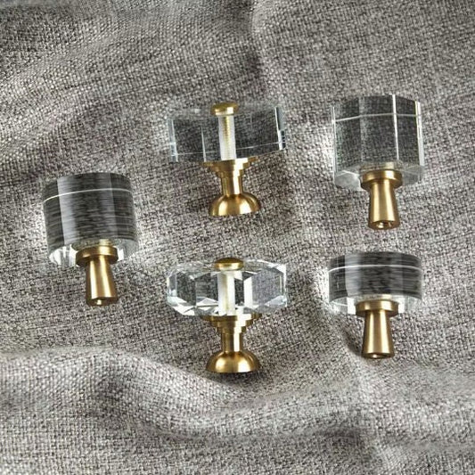 Brass Crystal Knob, Glass Single Hole Drawer Handles, diy drawer pulls handle knob, Wardrobe Cabinet Handle Knobs, furniture hardware
