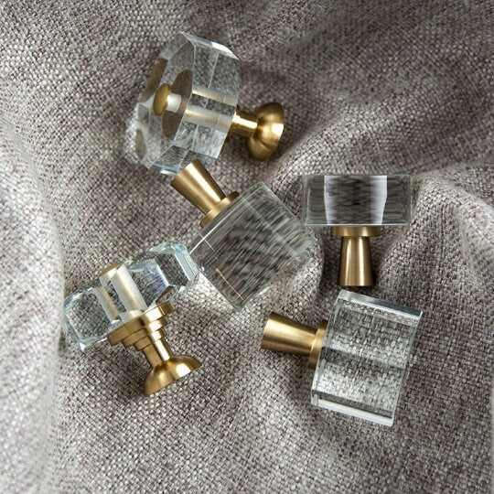Brass Crystal Knob, Glass Single Hole Drawer Handles, diy drawer pulls handle knob, Wardrobe Cabinet Handle Knobs, furniture hardware
