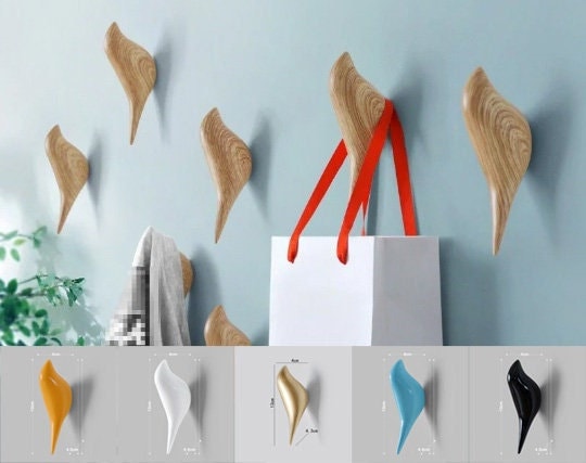 Imitation wood grain Wall Hooks, bird Decorative Hooks, Bag hook, Wall Hook Coat Hangers Rack, clothes hook, towel hook, kitchen hook
