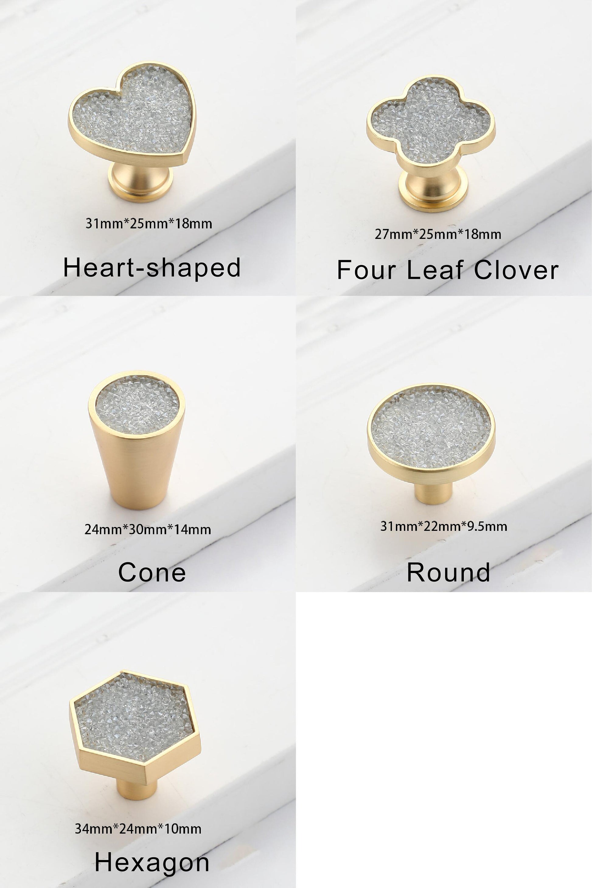 Clover Dresser Knobs handle, Brushed gold Cabinet Pulls, Drawer Pulls Knobs Handles, Cabinet door Pulls Handles,Bedroom Handle Wardrobe Knob