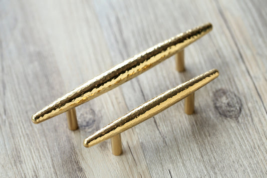 Hammered Polished Brass Cabinet Pulls, Golden Dresser Knobs Handles, Drawer handle Pulls Cabinet Pulls Knobs, Furniture hardware