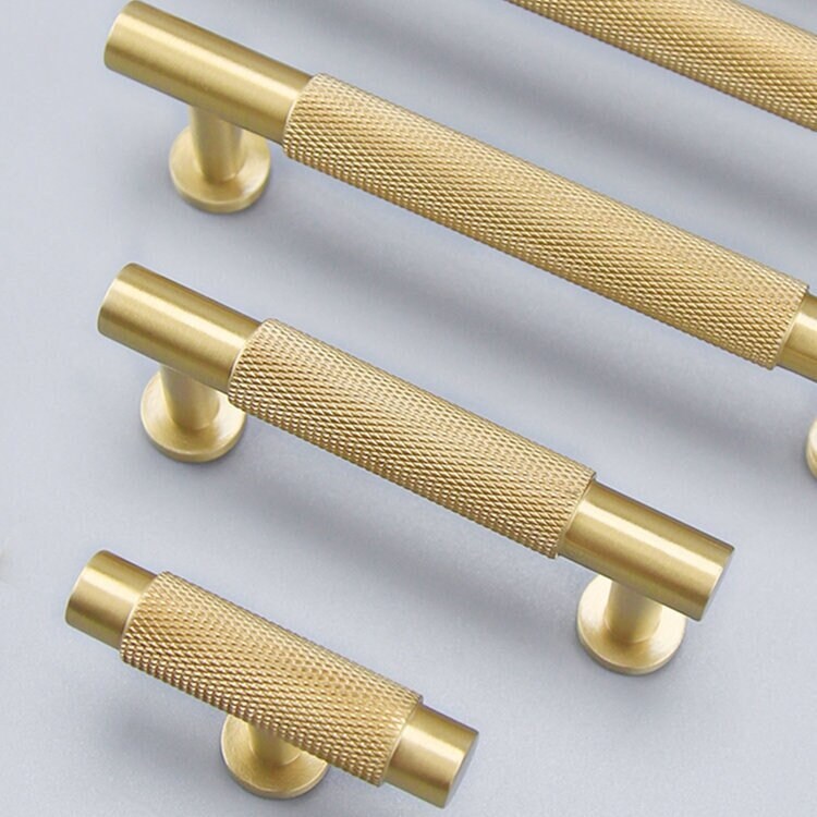 High quality Knurled Cabinet Handles Pull, Dresser Handle knob, Satin Brass Door Handles, Wardrobe cupboard Knobs handle, Furniture Hardware