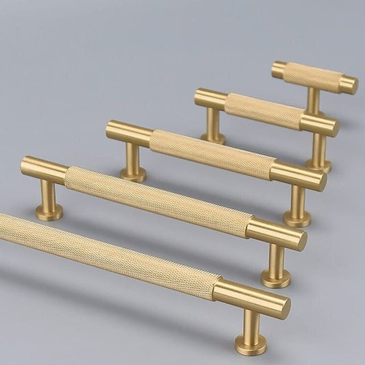 High quality Knurled Cabinet Handles Pull, Dresser Handle knob, Satin Brass Door Handles, Wardrobe cupboard Knobs handle, Furniture Hardware