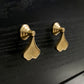 Solid Brass Ginkgo Knobs, leave drop cabinet handle knobs, DIY drawer dresser handle pulls, wardrobe Knob, Cabinet Knobs, furniture hardware