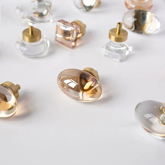 Crystal pigeon egg Cabinet Knobs, round drawer pull dresser knobs handle wardrobe Knob, Transparent handle knob, furniture hardware