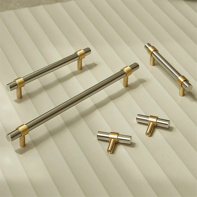 Silver minimalist Cabinet Pulls, modern Drawer Pulls Knobs Handles, stainless steel Dresser Knobs handle, modern Furniture Hardware