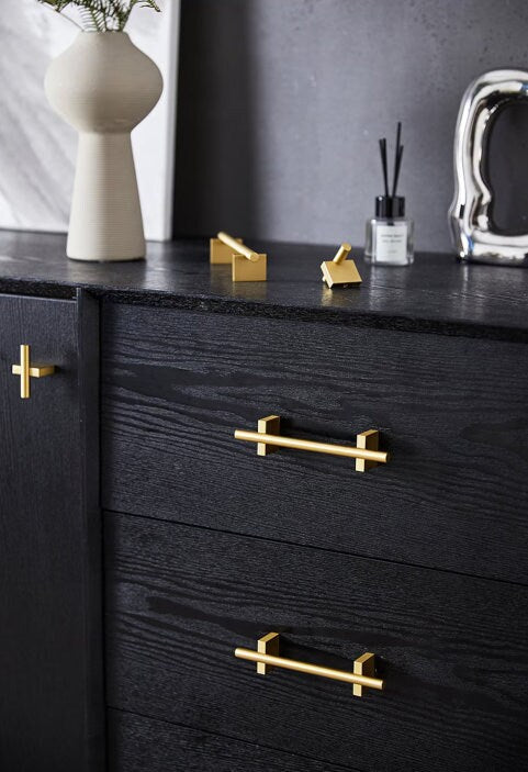 Geometric Square Wardrobe Pull Knobs, Golden Dresser Knobs Handles, Gold Drawer handle Pulls Cabinet Pulls Knobs, Furniture hardware