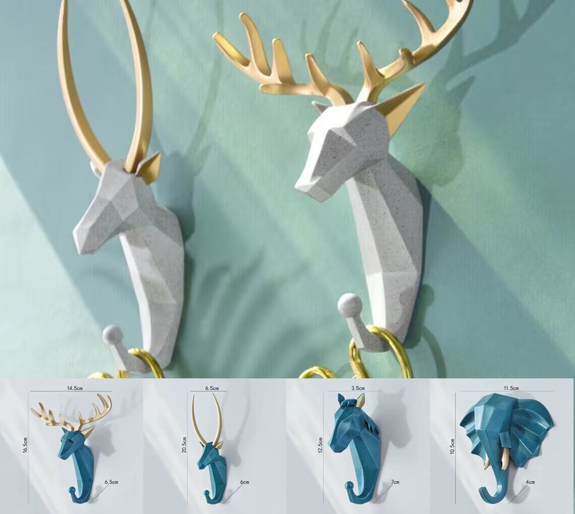 Moose Nordic Wall Hooks, Decorative Coat Hook, Elephant animal Wall Hook, bag hanger hook, Bedroom Towel Wall Hook Coat Hangers Rack