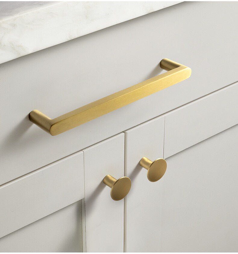 Minimalist Brass Drawer pulls, Cabinet Pulls Handles, Golden Dresser Knobs Handles Wardrobe handle pull Kitchen pull knob Furniture hardware