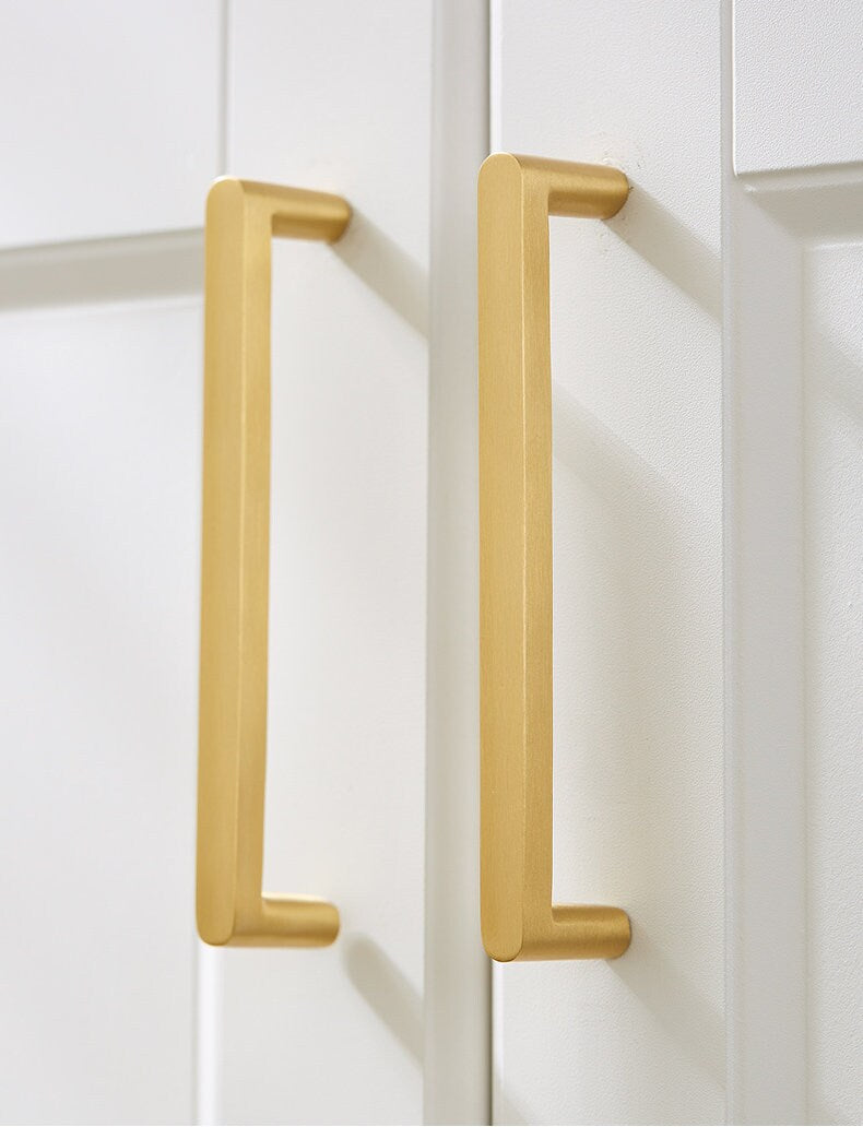 Minimalist Brass Drawer pulls, Cabinet Pulls Handles, Golden Dresser Knobs Handles Wardrobe handle pull Kitchen pull knob Furniture hardware