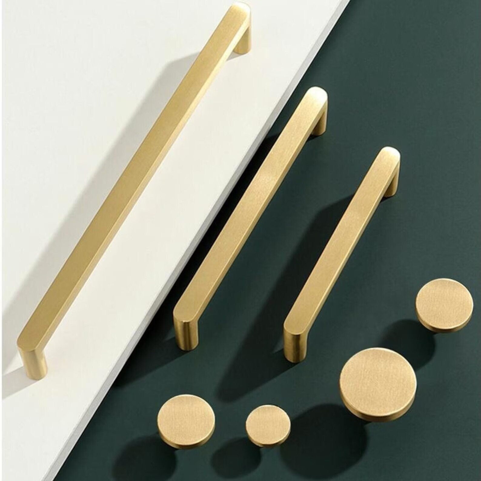 Minimalist Brass Drawer pulls, Cabinet Pulls Handles, Golden Dresser Knobs Handles Wardrobe handle pull Kitchen pull knob Furniture hardware