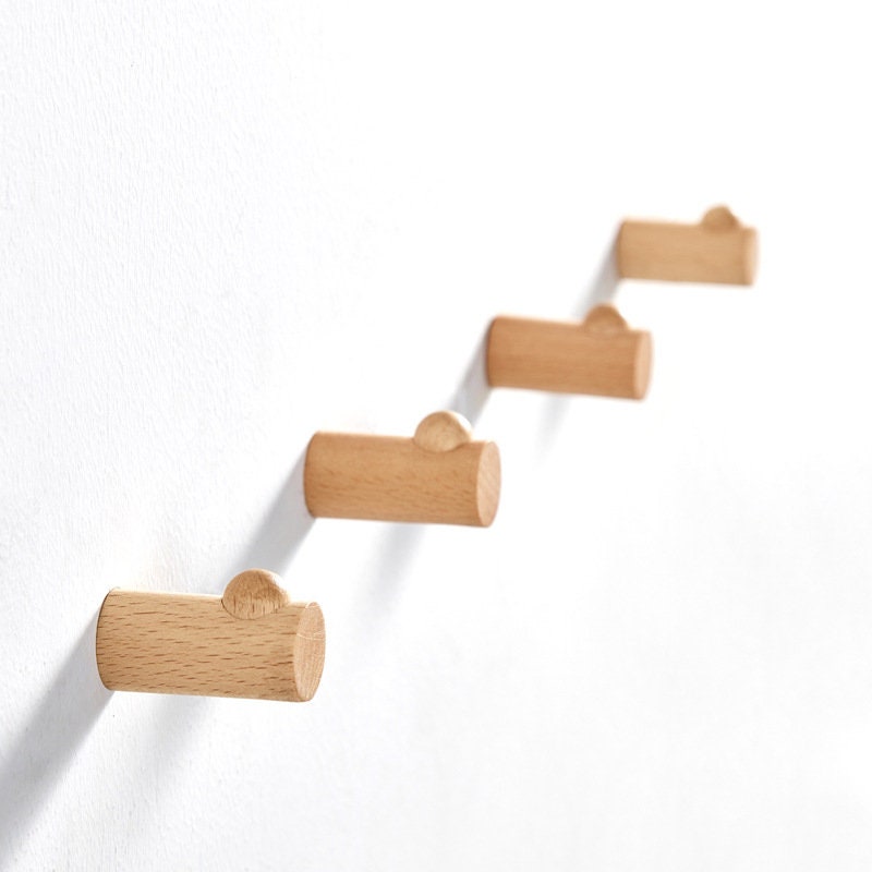 Minimalist Walnut Wall Hooks / Wall Hook Coat Hangers Rack / Watch hook / Beech wood wall hook / towel hooks / coat hanger wall / bag hook