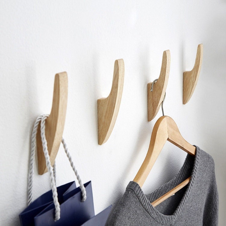 Soild wood wall hook, Minimalist wood wall hooks, wood wall hook hanger, towel hook, bedroom hook, cap hook, clothes hook, Jewelry hook