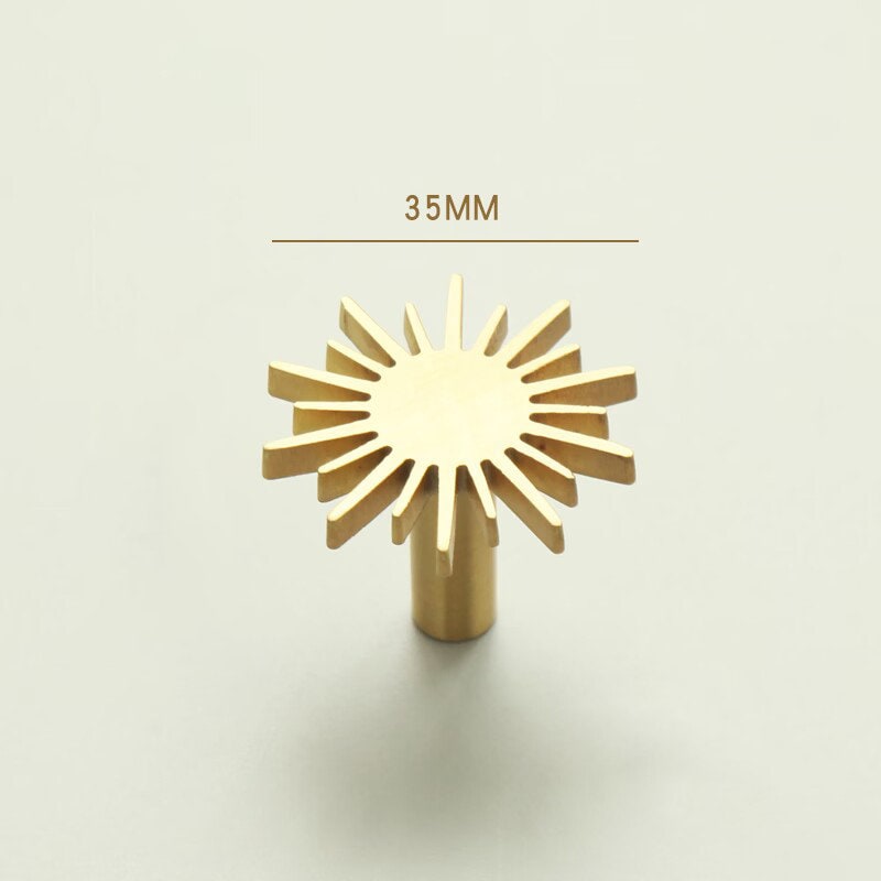 Solid Brass Sun Drawer Pull, Gold sunshine dresser Knobs Handles, Wardrobe handle Pulls Cabinet Pulls Knobs, Furniture hardware