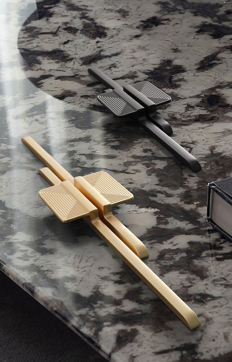 Nordic Cabinet pull, Modern Cabinet Pulls, Gold Black Dresser Knobs handle, wardrobe handle pull, modern Furniture Hardware