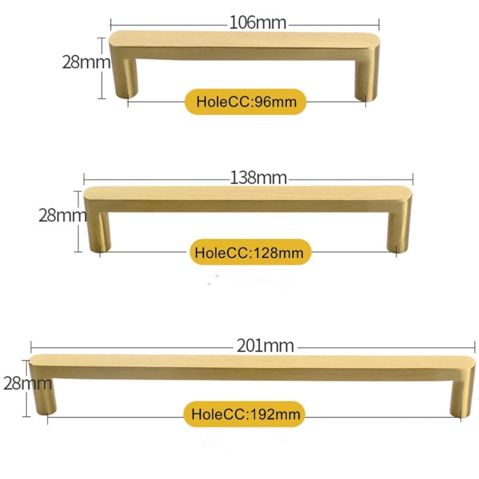 Minimalist Brass Drawer pulls, Cabinet Pulls Handles, Golden Dresser Knobs Handles Wardrobe handle pull Kitchen pull knob Furniture hardware
