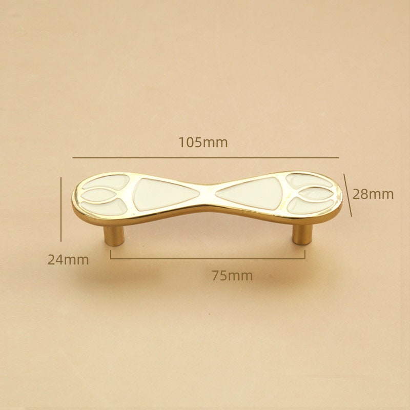 White Gold Enamel Handles Knobs, Dresser Knobs Handles, Drawer handle Pulls Cabinet Pulls Knobs, Wardrobe handle knob, Decorative hardware